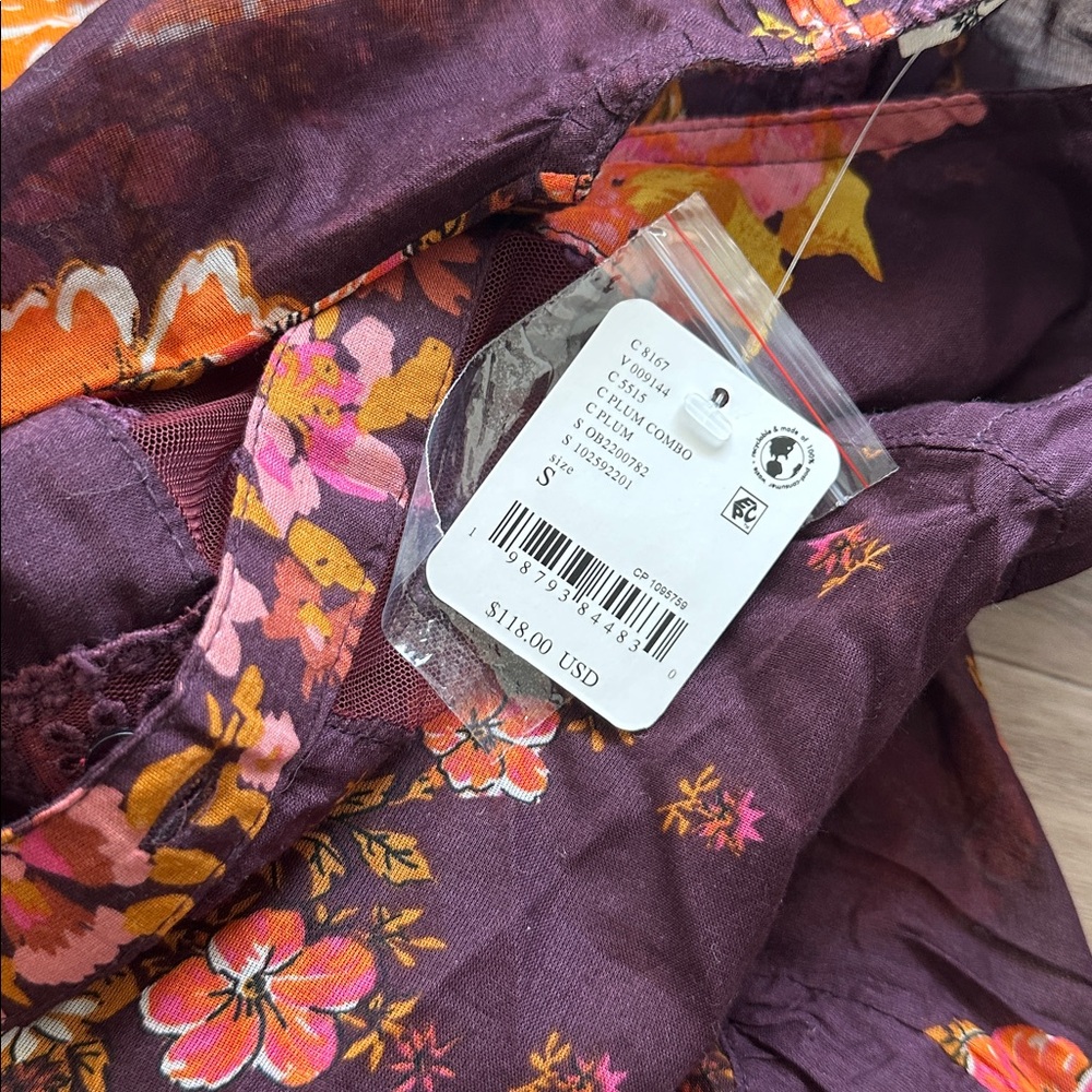 Free people hey lover Floral Sheer intimate top - Picture 3 of 4
